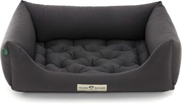 Ортопедичне ліжко для собак HOUND & NATURE Zermatt, корзина для собак середніх порід з високим бортиком, м'яке собаче ліжко з подушкою, яку можна прати (M - 95x70 см, сірий)