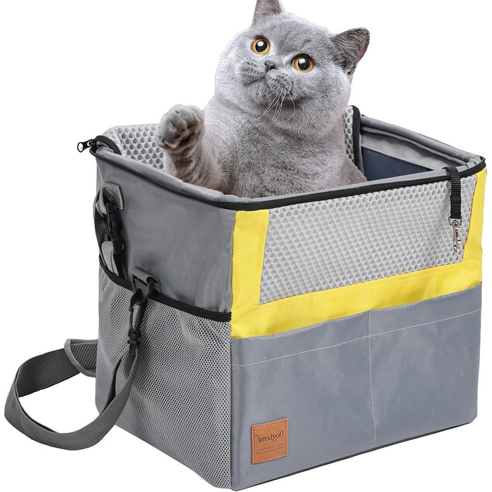 Водонепроникний корзинка для собак на велосипед з блискавкою, універсальна переноска для тварин з кишенями, міцна переноска для авто та скутера