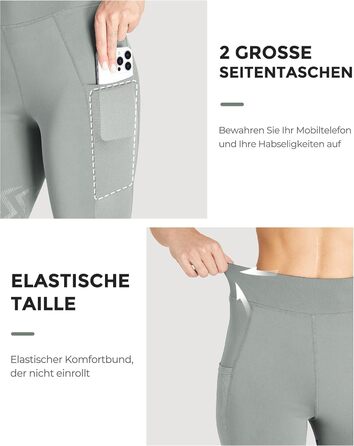 Легінси для верхової їзди для дівчаток FitT4 з силіконовими колінами та футболкою, дихаючі та еластичні, для верхової школи та велосипеду (Сірий, L)