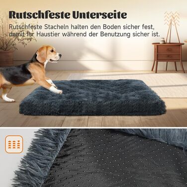 М'яке ліжко для собак, кімнатне, миється, плюшеве, 75x50x8 см, темно-сіре