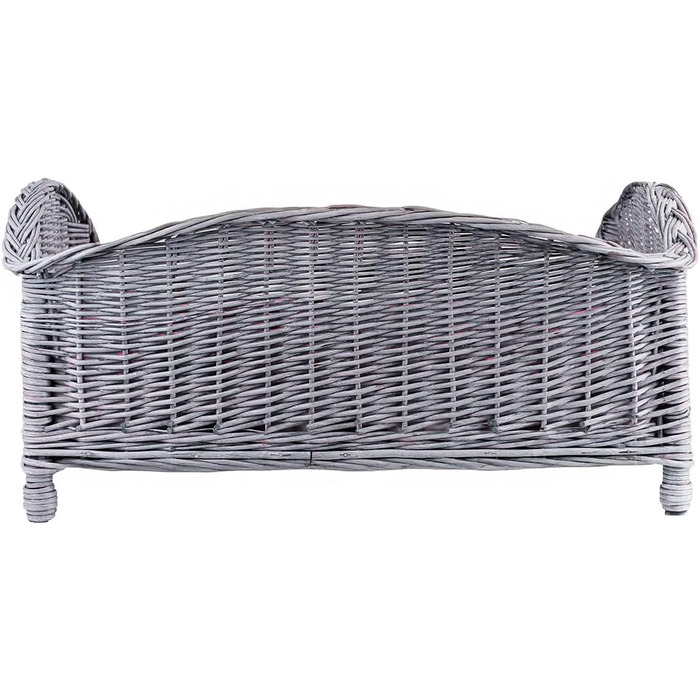 Корзина для тварин з лози: ліжко для собак та котів з м'яким подушком (64x42x35 см)