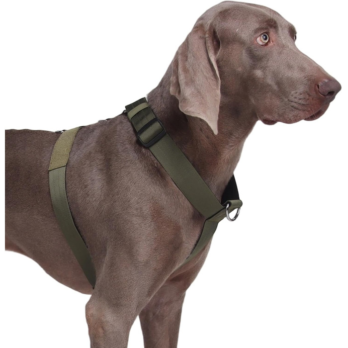 Шлейка для собак FeimaX великих порід, тактична, не тягне, дихаюча, зручна, зелена (L)