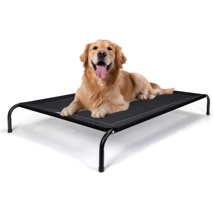 Зручне лежанка для собак Nobleza Hundeliege Outdoor, M, 105x80x20 см, для відпочинку на вулиці, кемпінгу, з підняттям, чорний