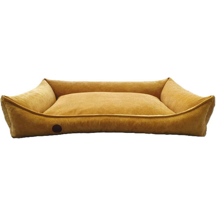 Ортопедичне ліжко для собак, сумісне з великими, середніми та маленькими породами, жовто-гірчичний колір, XL (120/80/19 см)