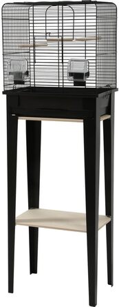 Клітка для птахів Zolux CHIC LOFT S, 38×24,5×113 см, чорна, меблі для папуг