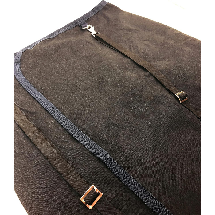 Літня бавовняна попона для коней Maddy 2, легка та дихаюча, з ременями та захистом хвоста, 155 см, чорний/синій