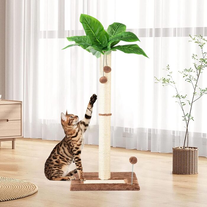 Leisuremix Кігтеточка для котів XXL 80 см, зелена, сучасний дизайн, стовпчик для великих котів та кошенят