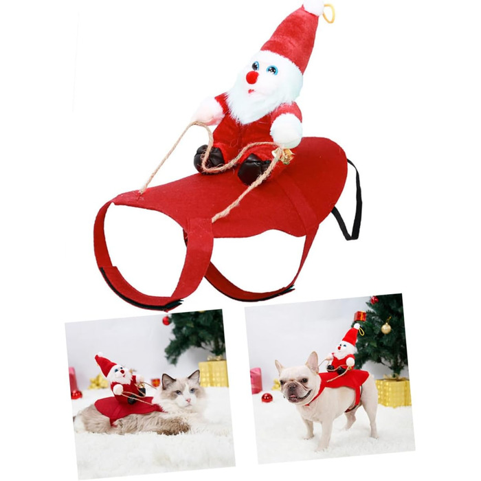 Костюм для собаки FRCOLOR: теплий зимовий наряд для собак та котів, костюм Святого Миколая, теплий зимовий одяг для тварин, розмір XL