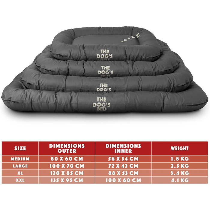 Лежанка для собак, велика, 100 x 70 см, водонепроникна, з міцною блискавкою YKK, знімний чохол