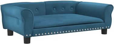 Килимок для собак VidaXL, м'який лежак-софа для маленьких собак та котів, блакитний (95 x 55 x 30 см)