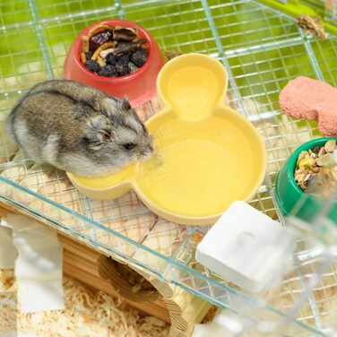 Миска для їжі та води для хом'яків LuckyOpt - мила форма мишки, кераміка, легко миється, для дрібних тварин, їжачок, білка, гризуни, цуцики (фіолетовий)