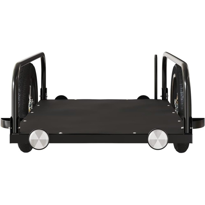 Причіп для велосипеда, переноска для собак, чорний, 122x53x31 см, метал, вагончик для покупок, компактна упаковка, проста збірка