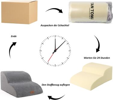 Сходинки для собак Caliyo: 3 сходинки, для маленьких собак, з високощільним губчатим матеріалом, знімний та миючий чохол, неслизьке дно (60 x 40 x 40 см, сірий)