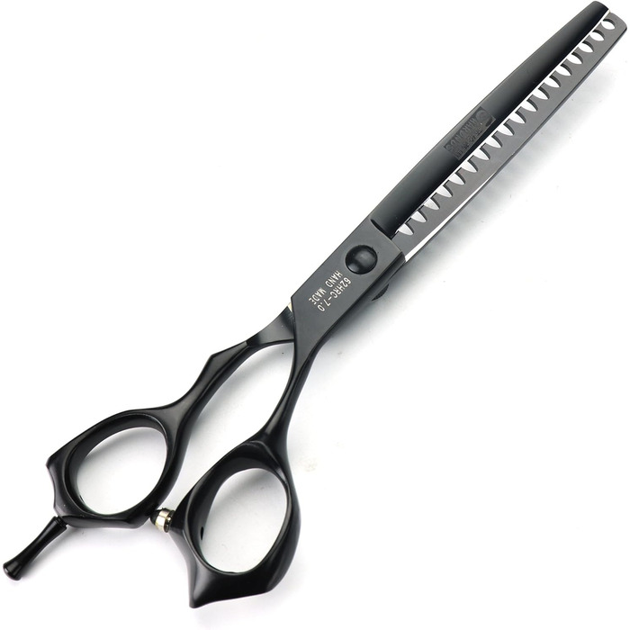 Професійна японська ножиця для грумінгу собак 7 дюймів (440C сталь) + фінішна ножиця, чорний костюм