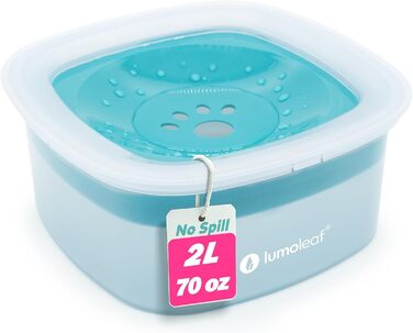 Миска для собак LumoLeaf без розливання, повільний годівниця, суха паща, без розбризкування (2L, блакитна)