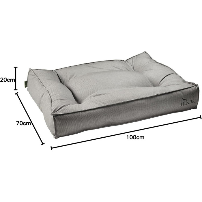 Ліжко для собак HUNTER Lancaster, степване, з малюнком, м'яке, 100 x 70 см, сіре