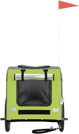 Фahrradanhänger Festnight: Причіп для велосипеда для собак чорного та сірого кольорів, 45 кг, зелено-сірий