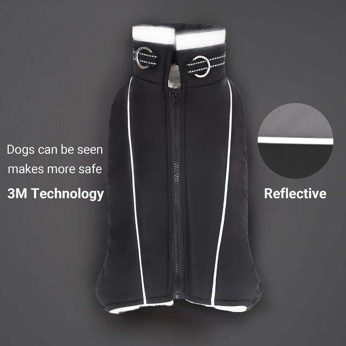 Тепла куртка для собак JUY'S SONG з флісовою підкладкою, без рукавів, з бавовняною основою та нагрудником, світловідбиваючі смуги, для зими/осені, рожевий (для дівчаток), чорний (для хлопчиків)