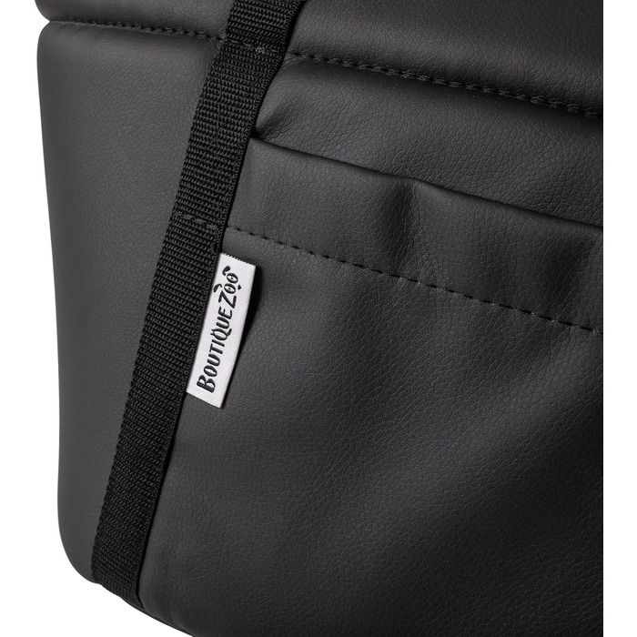 Сумка-переноска для собак та котів Boutique Zoo XL (до 15 кг) – велика, м'яка, складна та пральна – 52×35×39 см (розміри складена: 42x29x33 см) – чорний колір, штучна шкіра