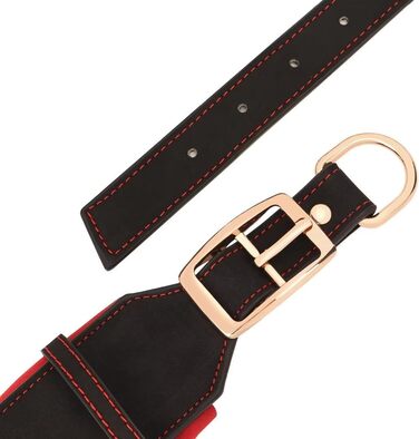 Нашийник для собак середніх та великих порід PET ARTIST з міцної шкіри PU, регульований, з металевою застібкою, для Пітбулів та великих собак, чорний, L (43-51 см)