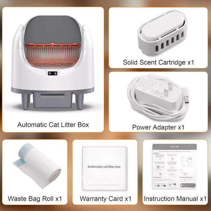 Автоматичний лоток для котів Katzenklo Selbstreinigend XXL 65L з керуванням через додаток, для 2+ котів, без запаху, з ситом