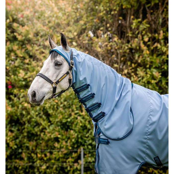 Протикомарна накидка для лошадей Horseware Amigo Ripstop Hoody, 155 см, Azure Blue/Navy & Electric Blue