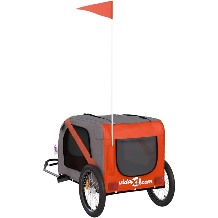 Причеп для тварин Bicycletrailer-9386-DYQ-251114-MWYT (133,5x69x73,5 см, помаранчевий та чорний)