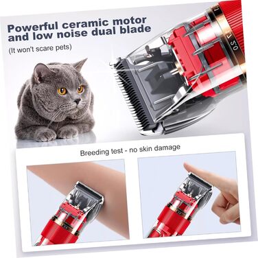 Машинка для стрижки тварин TOYANDONA бездротова з LED-дисплеєм, тиха, миється, багатофункціональна для собак та котів. З регульованими насадками-гребінцями