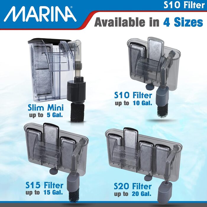 Внутрішній акваріумний фільтр Marina Slim S10 Power Filter для акваріумів до 38 л