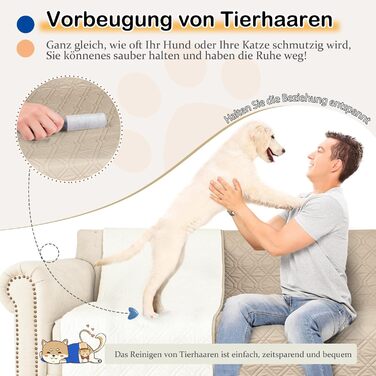 Водонепроникний килимок для собак GYURO - двосторонній, м'який, 97 x 190 см (Хакі) - для великих і маленьких собак, захист дивану, ліжка, авто, придатний для прання