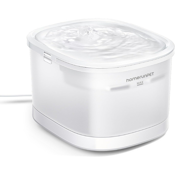 Фонтанчик для котів Homerunpet: тихий, 2.5л, бездротовий, з професійним фільтром, миється у посудомийній машині