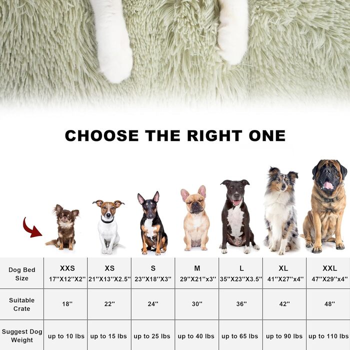 Водонепроникне собаче ліжко Bedfolks знімний, пральний чохол, м'який наповнювач з штучного хутра для великих собак, зручне ліжко-будка, 88,9 x 58,4 см, Темно-сірий (Large), Світло-зелений