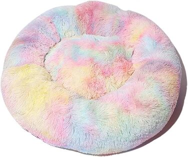 Кругле ліжко для собак та котів FANSU, м'яке, плюшеве, антиковзаюча база, різних кольорів та розмірів (80 см)