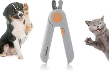 InnovaGoods® Ножиці для стрижки кігтів домашнім тваринам LED Clipet, знімний нашийник для шліфування у ручці, ефективний напівкругла зріз, компактний та легкий дизайн, ідеально підходить для домашніх тварин