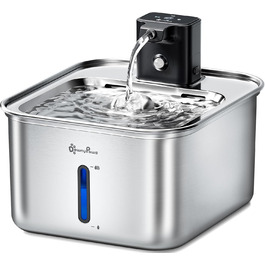 Ка fountain для котів DownyPaws: нержавіюча сталь, бездротовий, з датчиком руху, 3л, тихий, легкий у чищенні