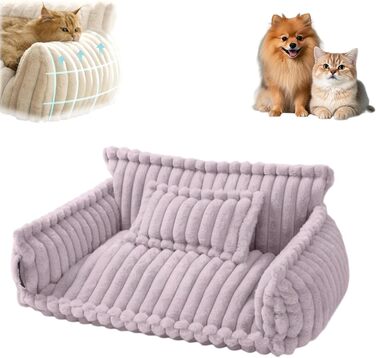 М'яке ліжко для домашніх тварин: ортопедичне, для собак та котів, легко миється, антиковзаюча підставка, XL, світло-фіолетовий