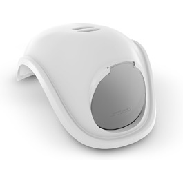 LitterLocker Коробка-лоток для котів сірого кольору, елегантний та практичний дизайн, легке очищення, з совочком (Купол - Білий)