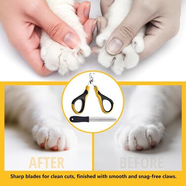 Професійний обрізчик кігтів для котів Thunderpaws з заостреним ножем та пилочкою, підходить для котів та дрібних тварин