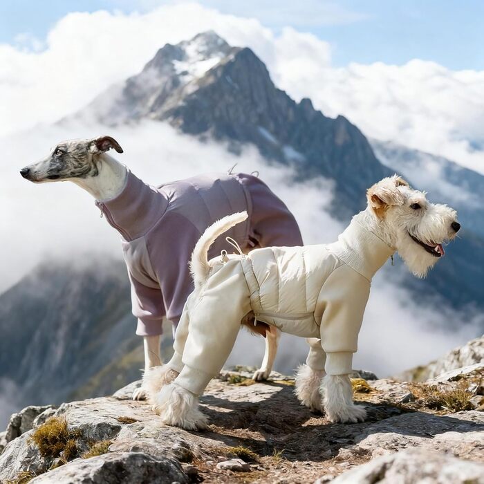 Зимовий теплий куртка для собак з отвором для повідка. Вітростійкий зимовий одяг для маленьких, середніх та великих собак (25N016 Білий, XL)