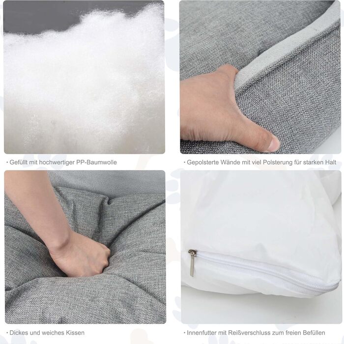 Ортопедичне собаче ліжко Lucky Sign з м'якого флюсу, 90x65x21 см, сірий колір. Знімне покриття, для великих та маленьких собак.