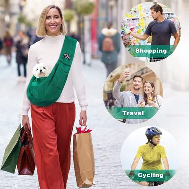 Переноска для собак Classycoo - дихаюча сітка, для котів та собак, з кишенею та страхувальним ремінцем, до 8 кг (М'ятно-зелений)