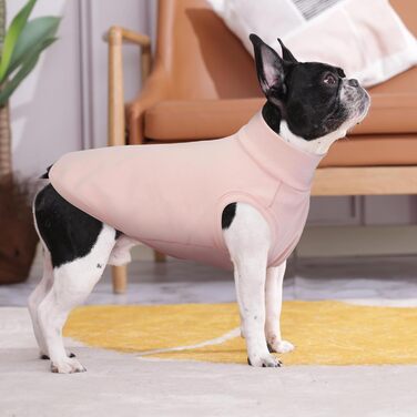 Пуловери для собак Kuoser, 2 шт. Тепла флісова жилетка для маленьких собак, зручний собачий светр, темно-фіолетовий та смугастий (L, фіолетово-рожевий)