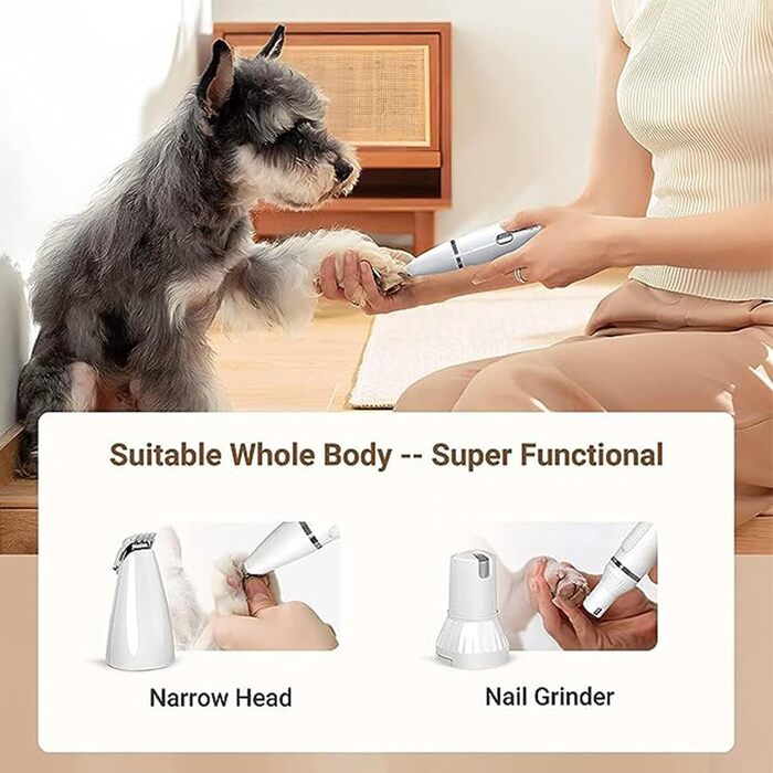 Триммер для собак та котів 4-в-1: стрижка лап, обличчя та тіла. Безшумна, вологостійка, акумуляторна модель