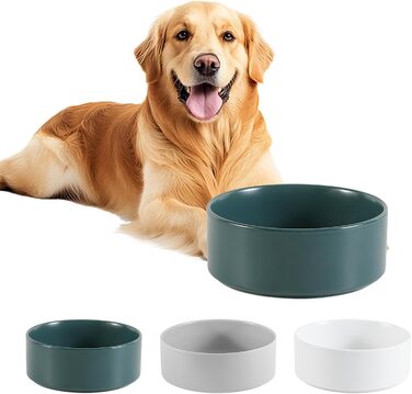 Керамічна миска для собак, годівниця для собак - миска для води для собак та котів, керамічна миска для корму та води, 15 см, білий колір