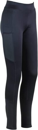 Лазура - Теплі рейтузи для верхової їзди для дітей та жінок Емілія | Утеплені термо-рейтузи з силіконовим повним обхватом | Рейтузи для верхової їзди для хлопчиків та дівчаток з флісовою внутрішньою стороною | Дитяча та жіноча верхова екіпіровка 176 Чорни