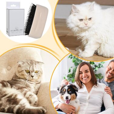 Щітка для собак та котів під час линьки - професійна грумінг-щітка проти випадання шерсті, аксесуари для догляду за довгошерстими кошенятами та собаками, щоденний догляд вдома, на вулиці та під час купання, білий колір