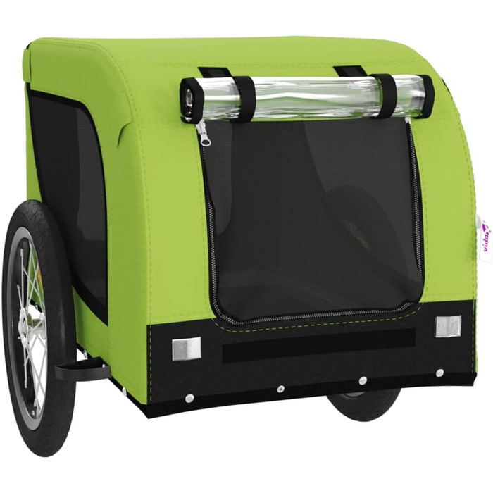 SECOLI Причіп для собак, візок для собак, бугі для собак з відбивачем. Причіп для велосипеда для собак до 45 кг, Зелений, 124 x 65 x 66 см