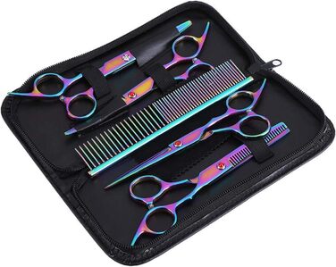 Набір професійних ножиць для грумінгу собак Restokki, нержавіюча сталь, для догляду за довгою та короткою шерстю собак, котів та інших домашніх тварин