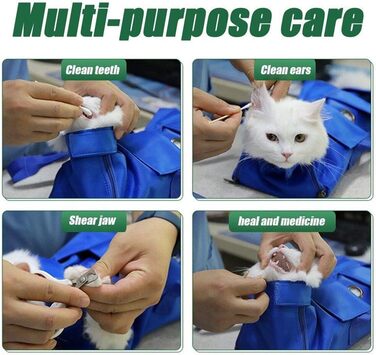 Транспортувальна сумка для собак та котів, дихаюча, з регулюванням, анти-подряпини та захист від укусів, для маленьких та середніх порід, блакитна