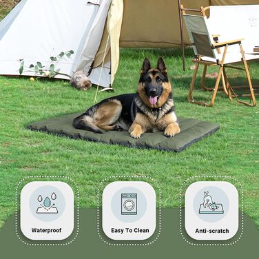 Підстилка для собак WESTERN HOME Outdoor: водовідштовхувальна, портативна, 110x68 см (Оливковий)